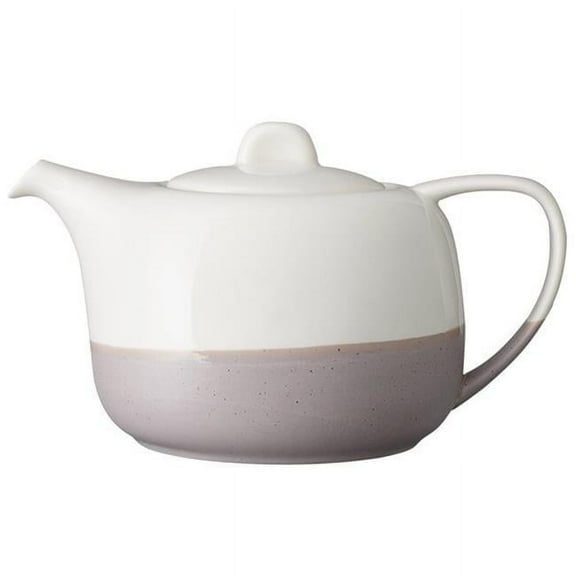 14 oz Speckle Porcelain Teapot with Lid, White & Gray