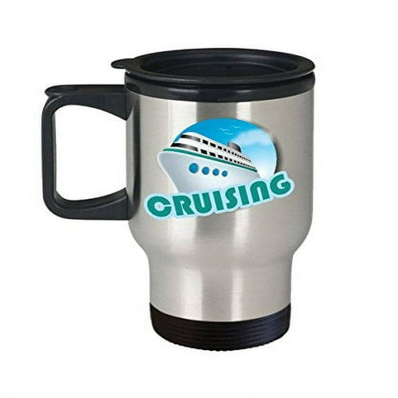 14 oz Stainless Steel Cruise Travel Mug - Vacation Coffee Cup Gift for Travelers