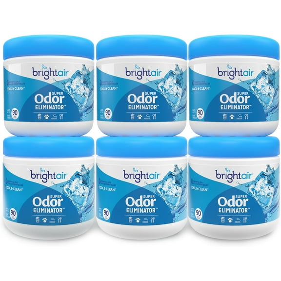 14 oz. Super Odor Eliminator, For Medium-Size Spaces, Cool & Clean Scent, Case of 6,Air Freshener, Natural Essential Oils, Lasts Up to 90 Days Each