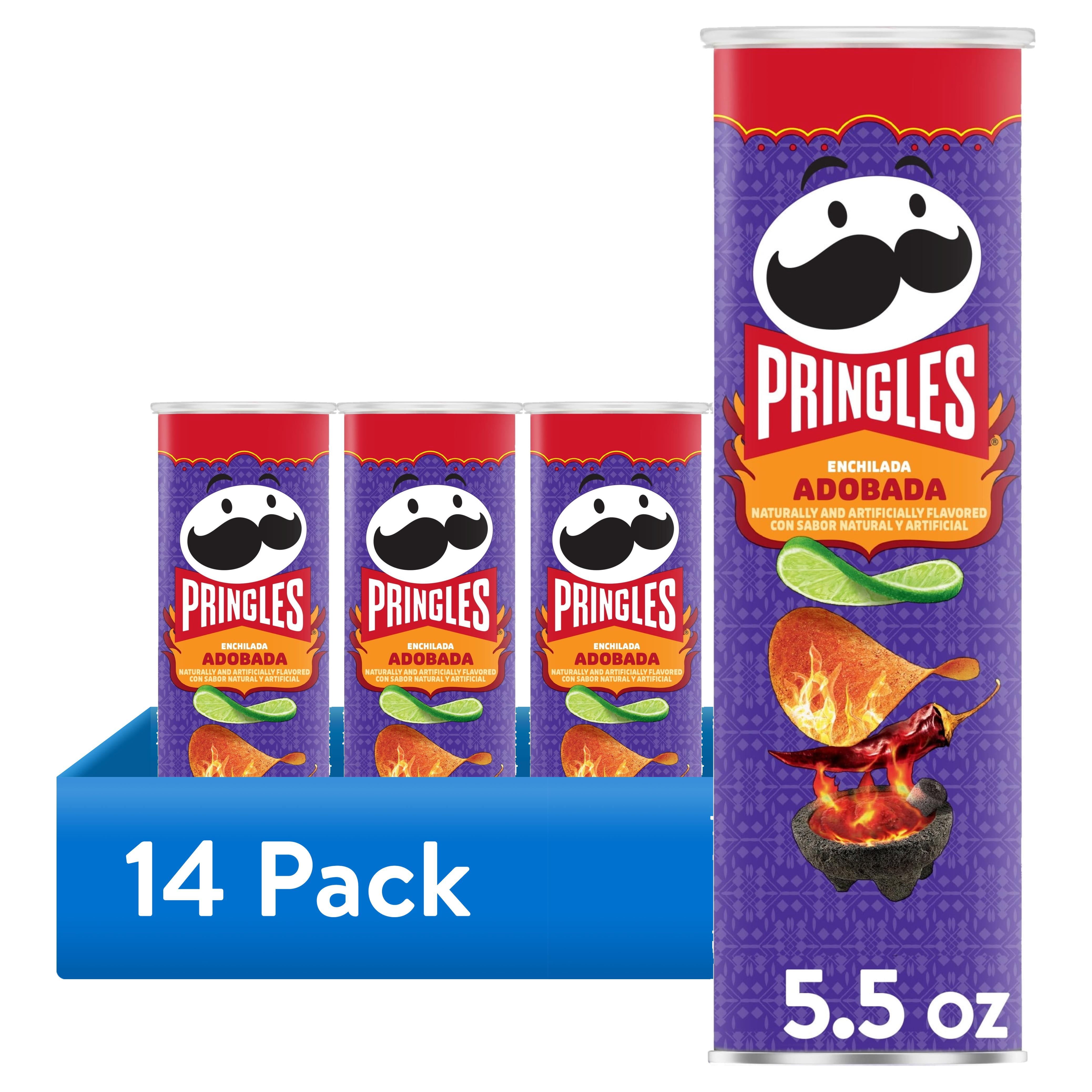 (14 pack) Pringles Enchilada Adobada Potato Crisps Chips, Lunch Snacks, 5.5 oz Canister