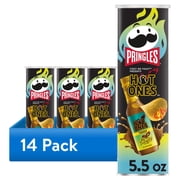 (14 pack) Pringles Hot Ones Verde Potato Crisps Chips, Spicy Snacks, 5.5 oz