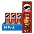 thumbnail image 1 of (14 pack) Pringles Texas BBQ Brisket Potato Chips Crisps, Lunch Snacks, 5.5 oz Canister, 1 of 10