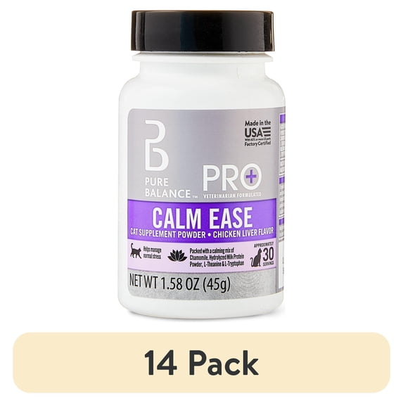 (14 pack) Pure Balance Pro+ Veterinarian Formulated Calm Ease for Cats, Chicken Liver Flavor, 30 Servings