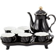 14 pcs Tea Set of 6 with Tray & Spoons, Modern Diamond Design Tea ...