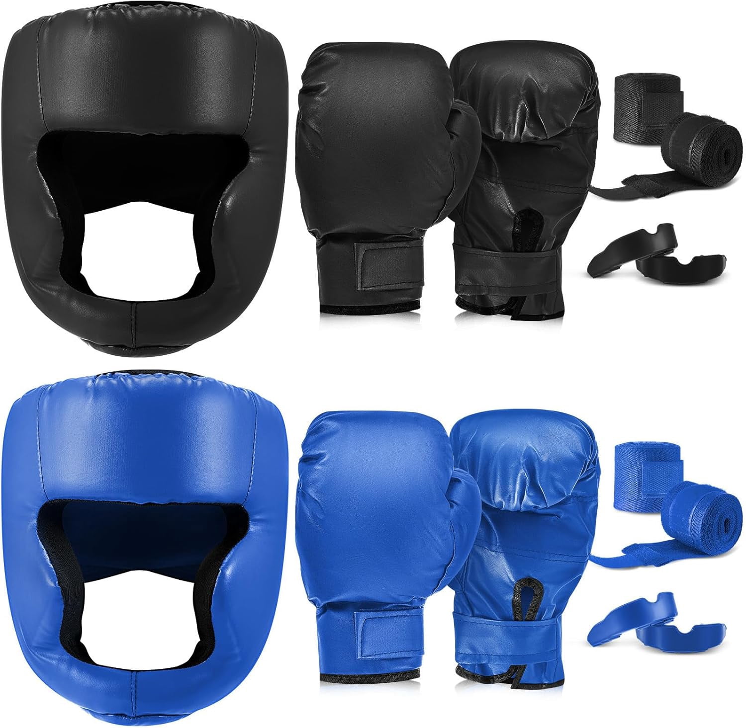 14-piece boxing set includes 2 pairs of 16-ounce (approximately 453.6 grams) boxing gloves, a helmet, and a face mask for adult and youth beginners training equipment
