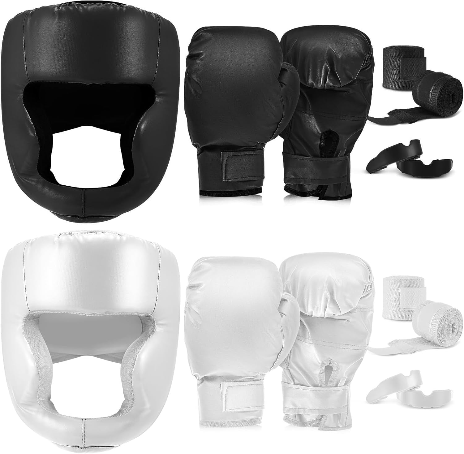 14-piece boxing set includes 2 pairs of 16-ounce (approximately 453.6 grams) boxing gloves, a helmet, and a face mask for adult and youth beginners training equipment