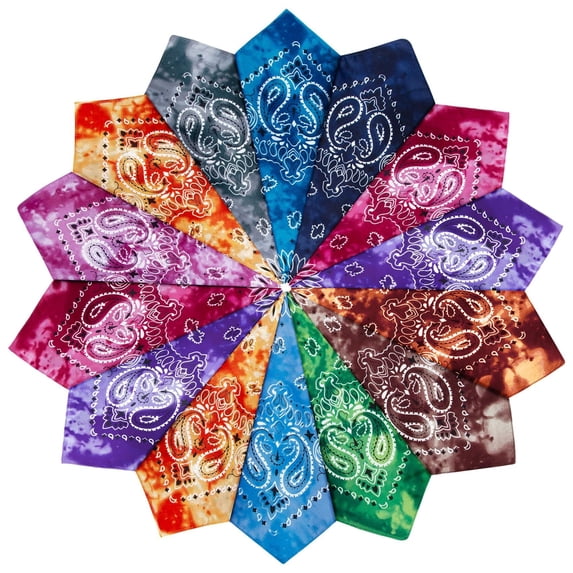 14 pieces Bandanas Paisley Print Novelty Headband Cowboy Headwraps Scarfs Hair Head Bandana for Women Men Boy Girl