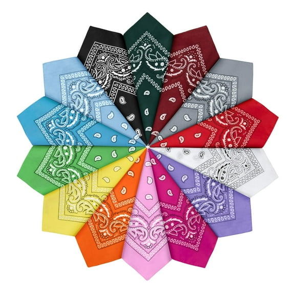14 pieces Bandanas Paisley Print Novelty Headband Cowboy Headwraps Scarfs Hair Head Bandana for Women Men Boy Girl