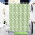 thumbnail image 1 of 14 pieces Flower Sage Bathtub Shower Curtain With 12 Hooks and Matching Bath Mat Rug Non Slip Super Soft Chenille for Bathroom Décor, 1 of 6