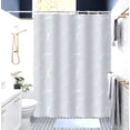 thumbnail image 1 of 14 pieces Glitter Silver Bathtub Shower Curtain With 12 Hooks and Matching Bath Mat Rug Non Slip Super Soft Chenille for Bathroom Décor, 1 of 6