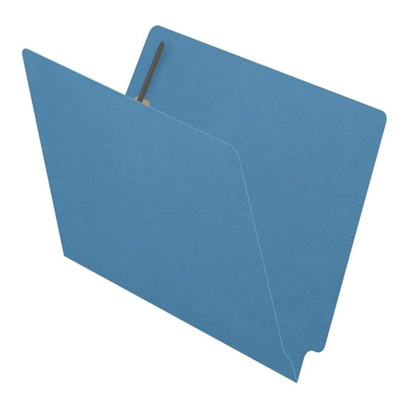 14 pt Color Folders, Full Cut 2-Ply End Tab, Letter Size, 2 Fasteners in Pos #1 & #3, Blue (Box of 50)