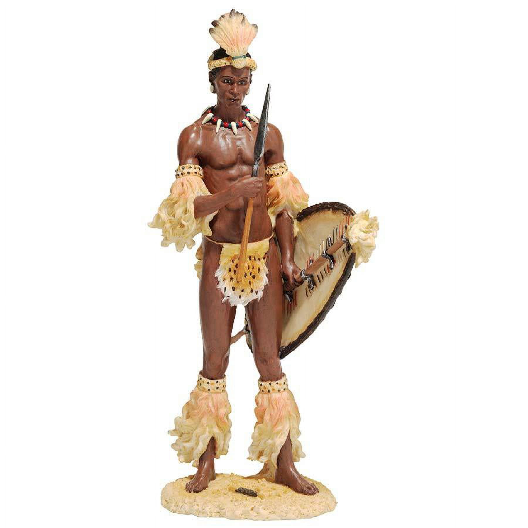 14" African Tribal Shaka The Zulu Warrior Sculpture Statue