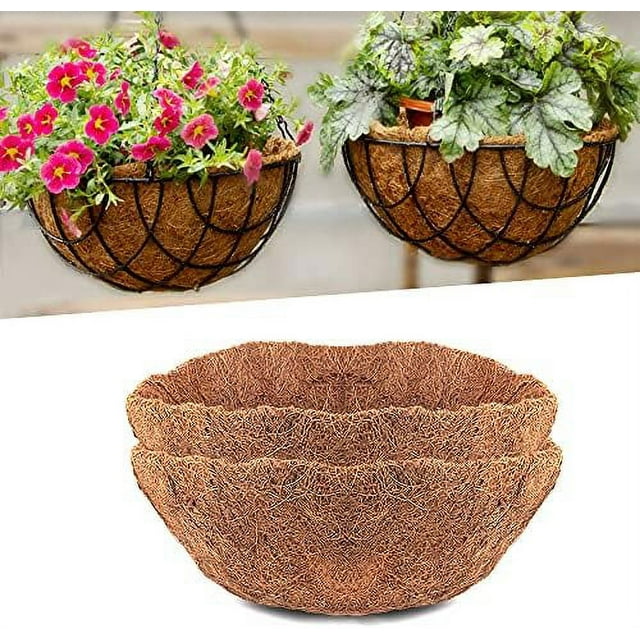 14'' round liners for hanging basket 2 pcs, 8/10/12/14/16 in nut