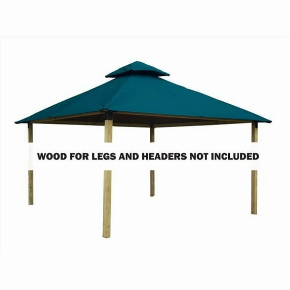 14 sq. ft. Gazebo Roof Framing & Mounting Kit with Oz Green Outdura Canopy