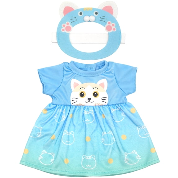 14 to 16 inch Baby Doll Dresses Blue Green Gradient Kitten Skirt Sets Doll Skirts