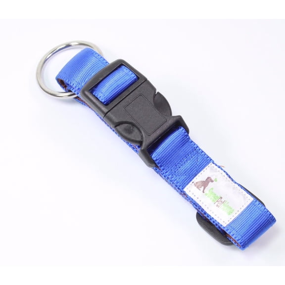 14" to 18" Inch Double Cushion Nylon Blue Collar for Medium to Large Sized Dogs CL0045