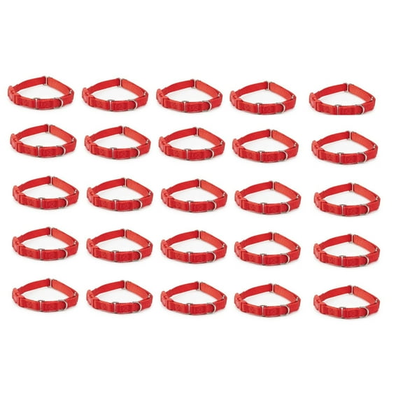 14" to 20" Red Quick Release Martingale Dog Collar Bulk Packs Shelter Rescue (25 Collars)