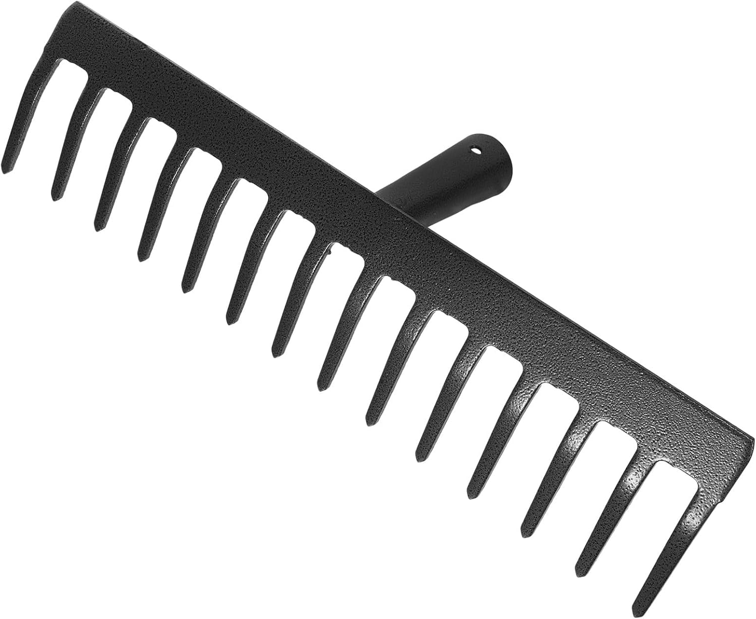 14-tooth steel garden rake head, heavy-duty metal rake alternative for lawn and leaf cleaning, sturdy gardening tool for soil loosening and yard maintenance random style