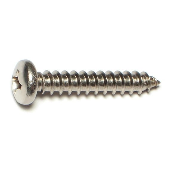 #14 x 1-1/2" 18-8 Stainless Phillips Pan Head Sheet Metal Screws (18 pcs.)
