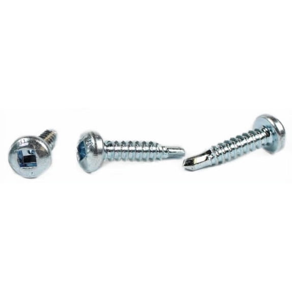 #14 x 1 1/2" Self-Drilling Screws / Square / Pan Head / Steel / Zinc - 1000 Piece Carton