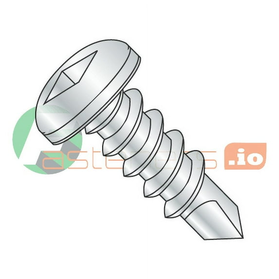 #14 x 1 1/2" Self-Drilling Screws / Square / Pan Head / Steel / Zinc / #3 Drill Point (Quantity: 1,000 pcs)