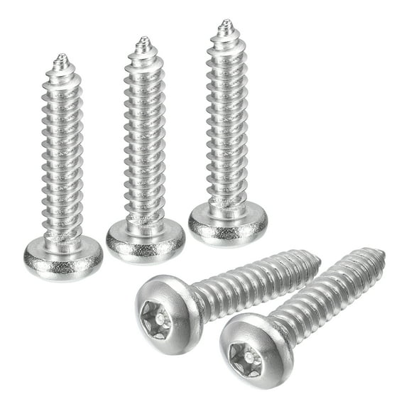 #14 x 1-1/4" Torx Security Screws, 10Pack Button Head, Self Tapping Screws, 304 Stainless Steel Anti-Theft Screws