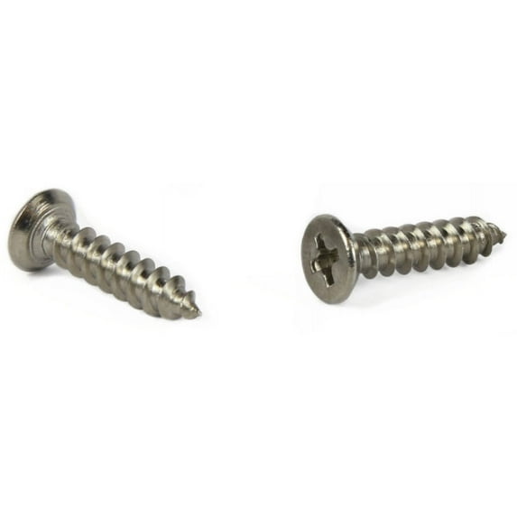 #14 x 1 1/4" Type A Self-Tapping Screws / Phillips / Flat Undercut Head / 18-8 Stainless Steel - 1000 Piece Carton