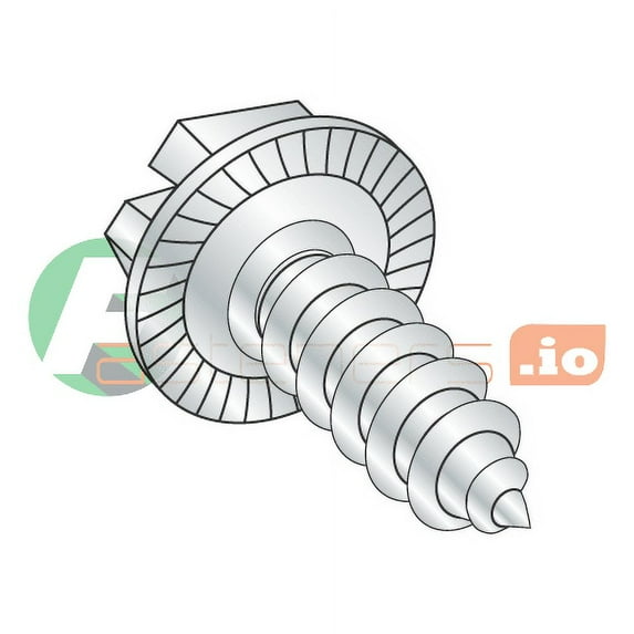 #14 x 1 1/4" Type AB Self-Tapping Screws / Slotted / Serrated Hex Washer Head / Steel / Zinc / Serrations Under Head (Quantity: 1,500 pcs)
