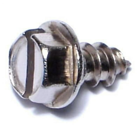 #14 x 1/2" 18-8 Stainless Slotted Hex Sheet Metal Screws SMSHSS-268 (50 pcs.)