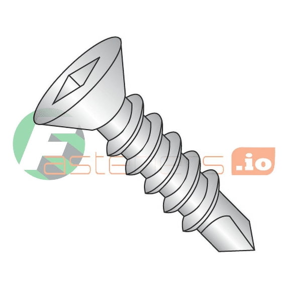 #14 x 1" Self-Drilling Screws / Square / Flat Head / 410 Stainless Steel / #3 Drill Point (Quantity: 1,000 pcs)