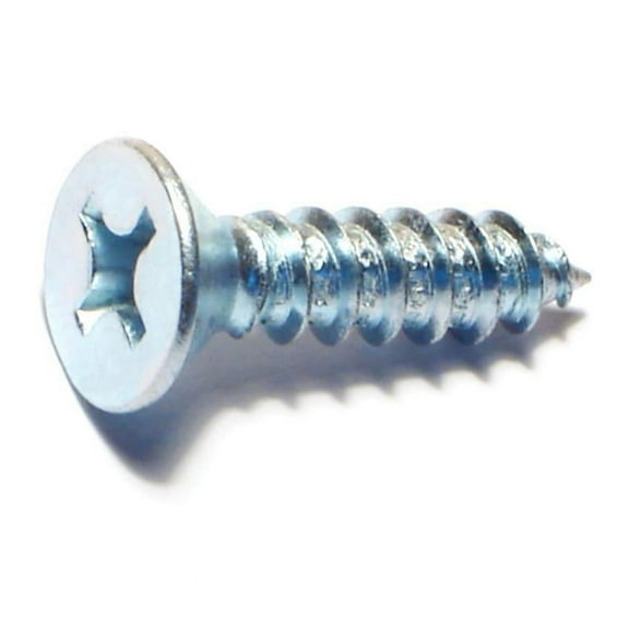 #14 x 1" Zinc Plated Steel Phillips Flat Head Sheet Metal Screws SMSFLS-233