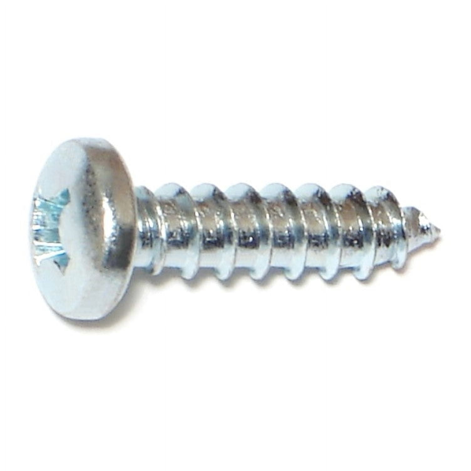 #14 x 1" Zinc Plated Steel Phillips Pan Head Sheet Metal Screws SMSPS-568