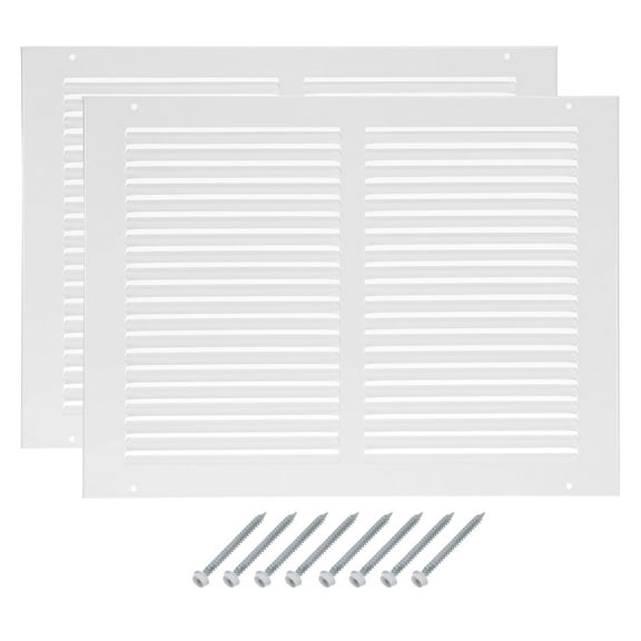 14" x 10" Duct Opening Vent Cover, 2 Pcs Toe Kick Vent Cover HVAC for Wall Floor, White-Outer Size: 15.7" x 11.7"