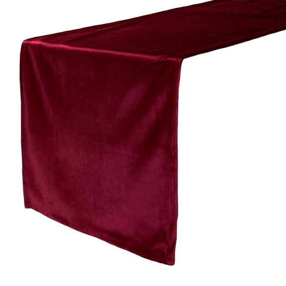 14" x 108" Velvet Table Runner Burgundy