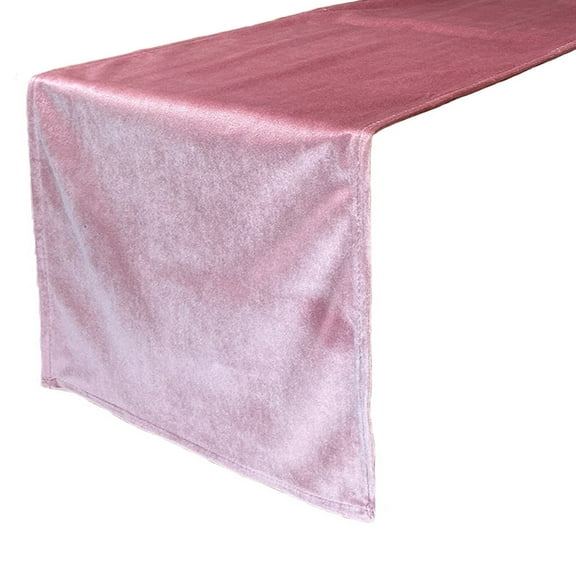 14" x 108" Velvet Table Runner Dusty Rose
