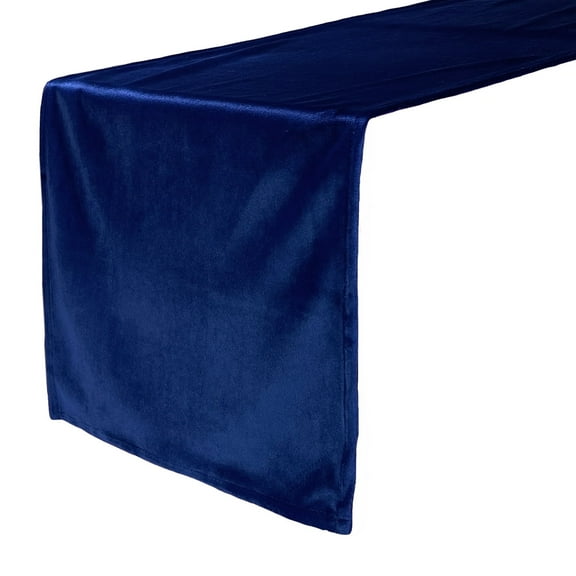 14" x 108" Velvet Table Runner Navy Blue