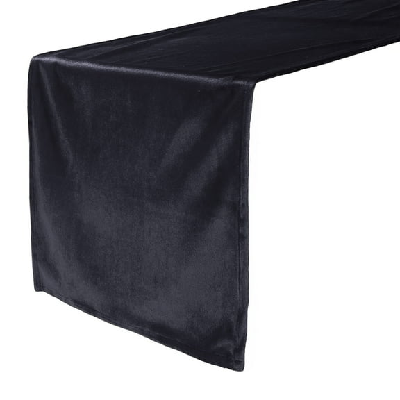 14" x 108" Velvet Table Runner Black