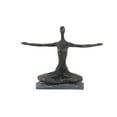 thumbnail image 1 of 14" x 11" Brass Polystone Yoga Sculpture, by DecMode, 1 of 9