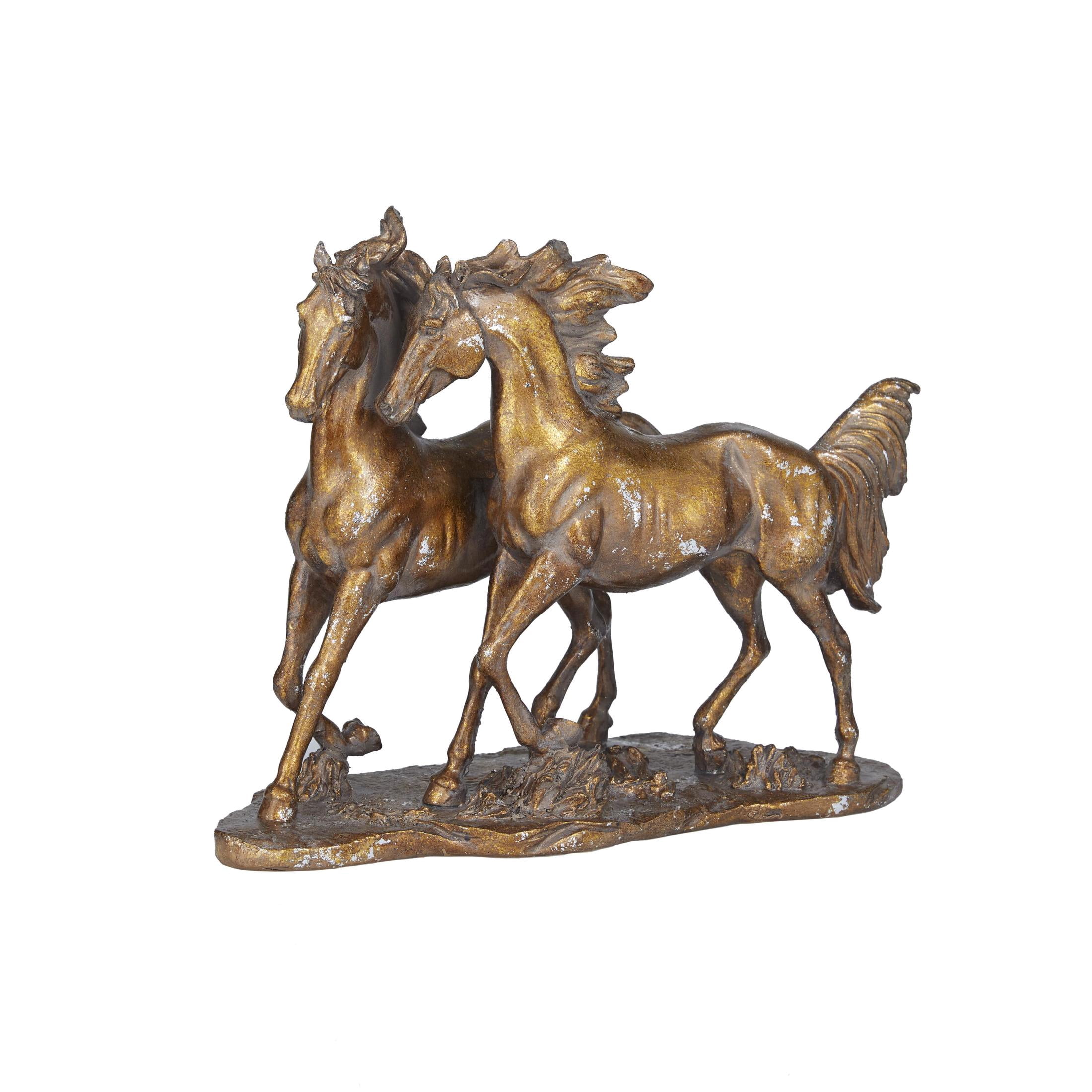 14" x 11" Bronze Polystone Horse Sculpture, by DecMode