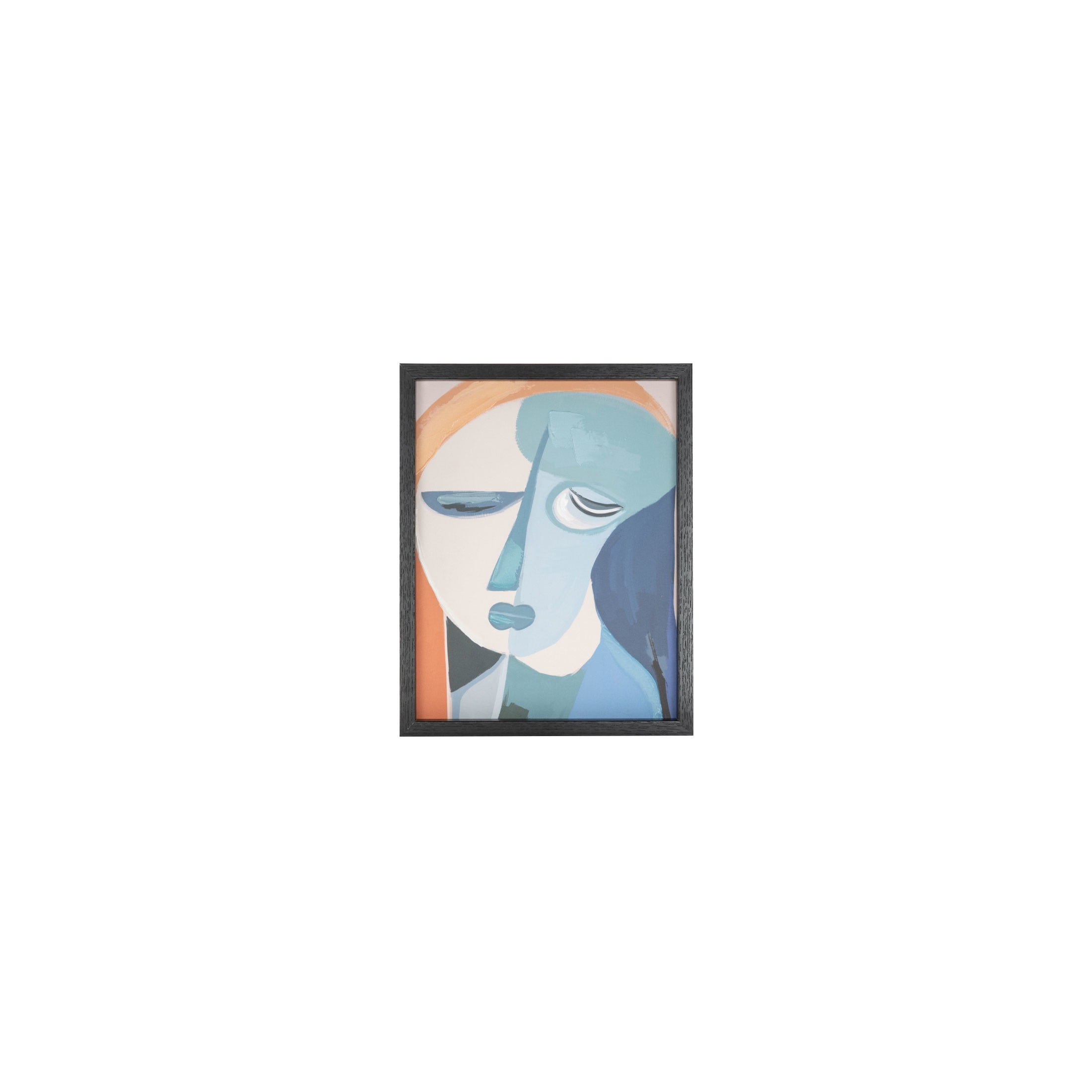 14" x 11" Impressionist Woman Framed Wall Art with Brushed Paint Strokes and Black Frame, by DecMode