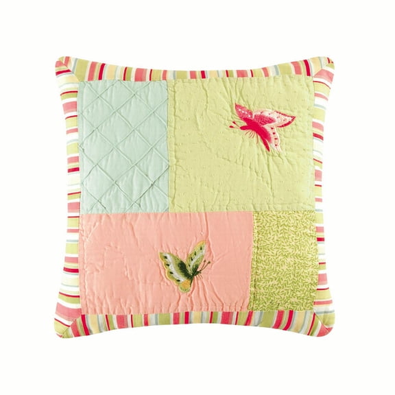 4 Squares Pieced Pillow, 14" x 14"