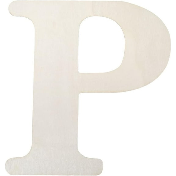14 x 14.8 Inch Large Wooden Letter P Unfinished Wood Alphabet Letters MDF Big Word Paintable White Blank Board Cutout Sign Piece for Birthday Wedding Christmas Wall Home Party Decor