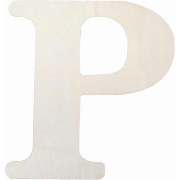 14 x 14.8 Inch Large Wooden Letter P Unfinished Wood Alphabet Letters MDF Big Word Paintable White Blank Board Cutout Sign Piece for DIY