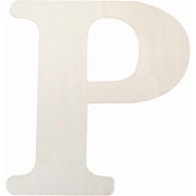 14 x 14.8 Inch Large Wooden Letter P Unfinished Wood Alphabet Letters MDF Big Word Paintable White Blank Board Cutout Sign Piece for DIY