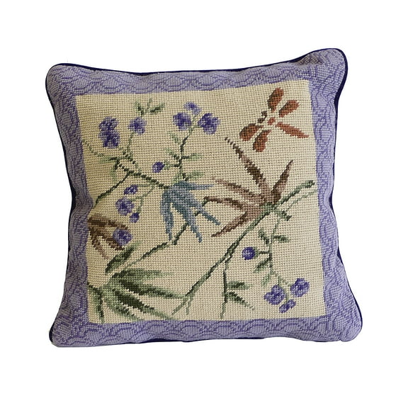 Bamboo Shadows Needlepoint Accent Pillow