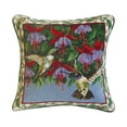 thumbnail image 1 of Hummingbird & Fuchsias Needlepoint Accent Throw Pillow, 1 of 4