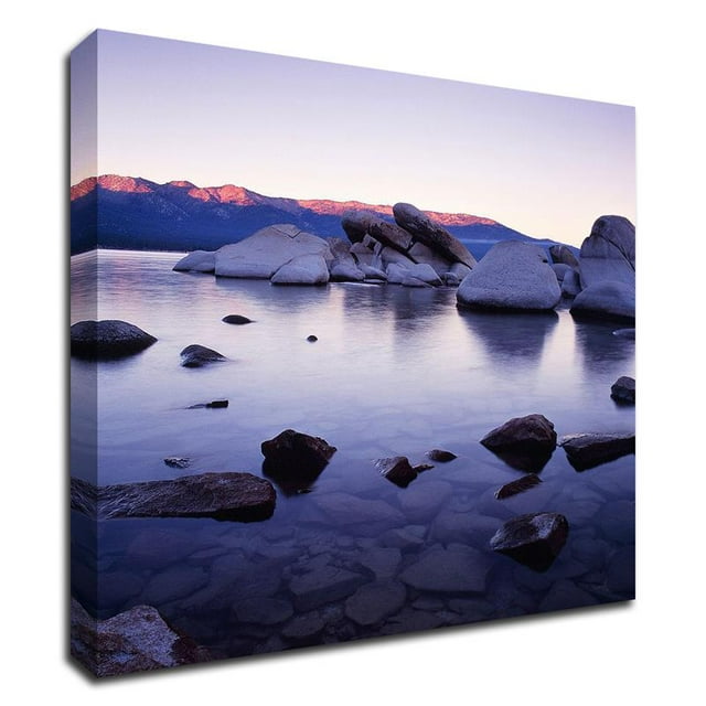 14 x 14 Purple Rocks by PhotoINC Studio - Wall Art Print on Canvas Fabric Black