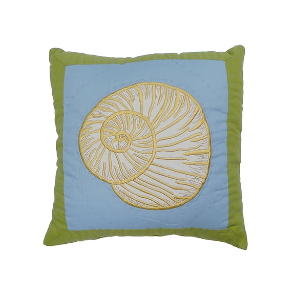 Shell Treasure Needlepoint Mini Accent Pillow 14" x 14"