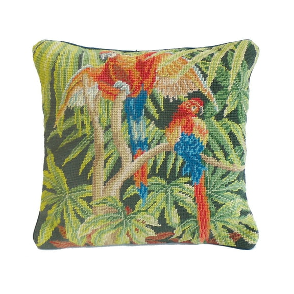 The Jungle Needlepoint Accent Pillow
