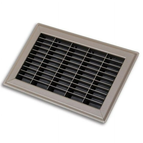 14 x 14 in. 1-Way Powder Coat Brown Steel Floor Grille